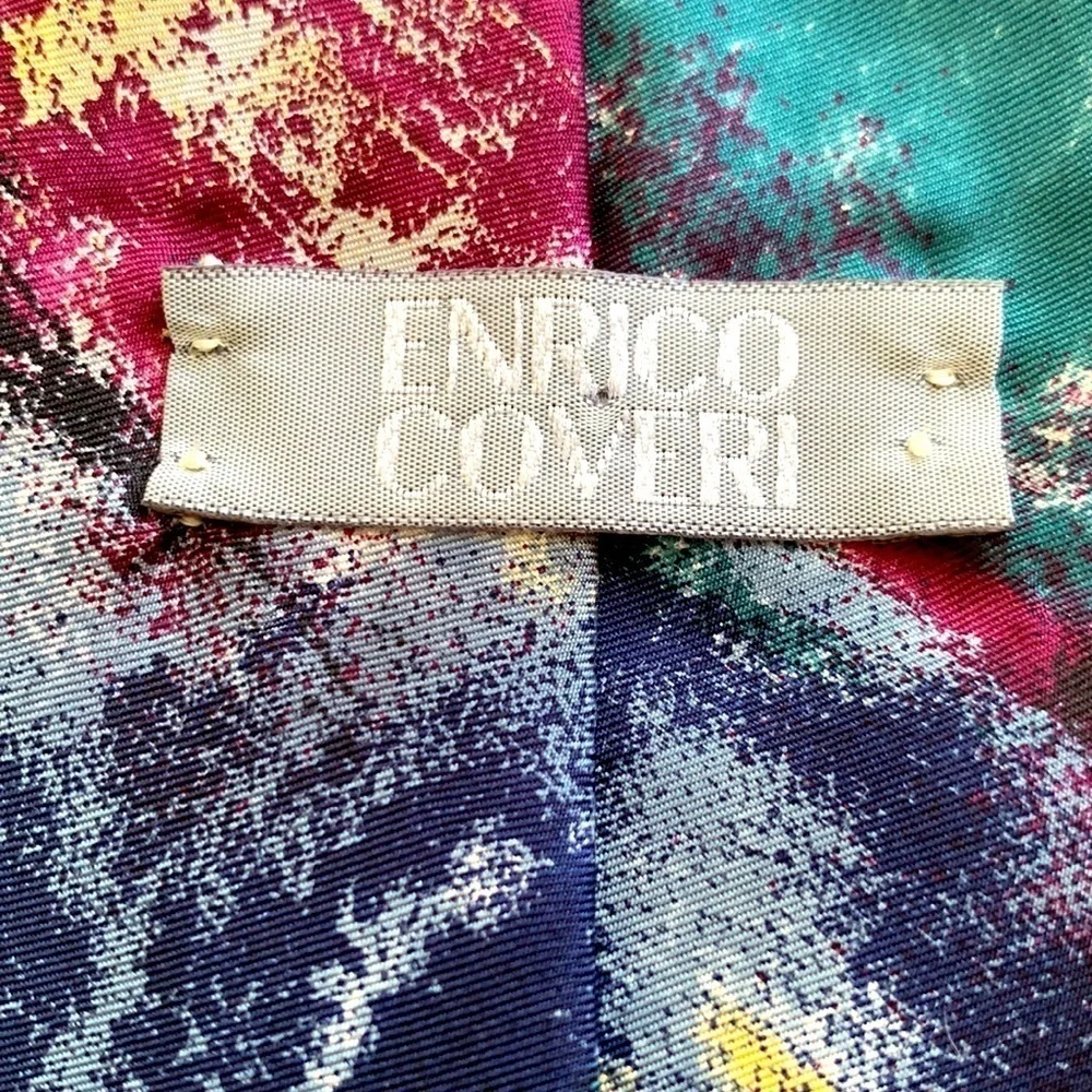 80’s Vintage Enrico Multi-Colored Men’s Tie. 100% Imported Silk